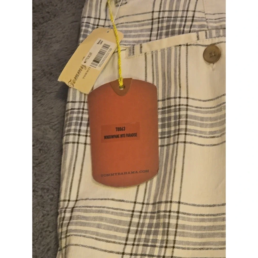 NWT Tommy Bahama Paradise Nation Mens 38 Grey Black Striped Shorts MSRP $98 Luxe